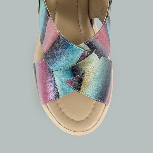 Sandale din piele naturala colorata Ana